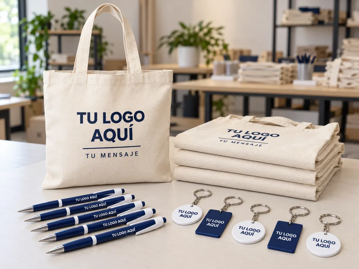 Merchandising publicitario: productos pensados para repartir en volumen, tu logo y mensaje de campaña en cada pieza, opciones para distintos presupuestos — productos personalizados con tu logo