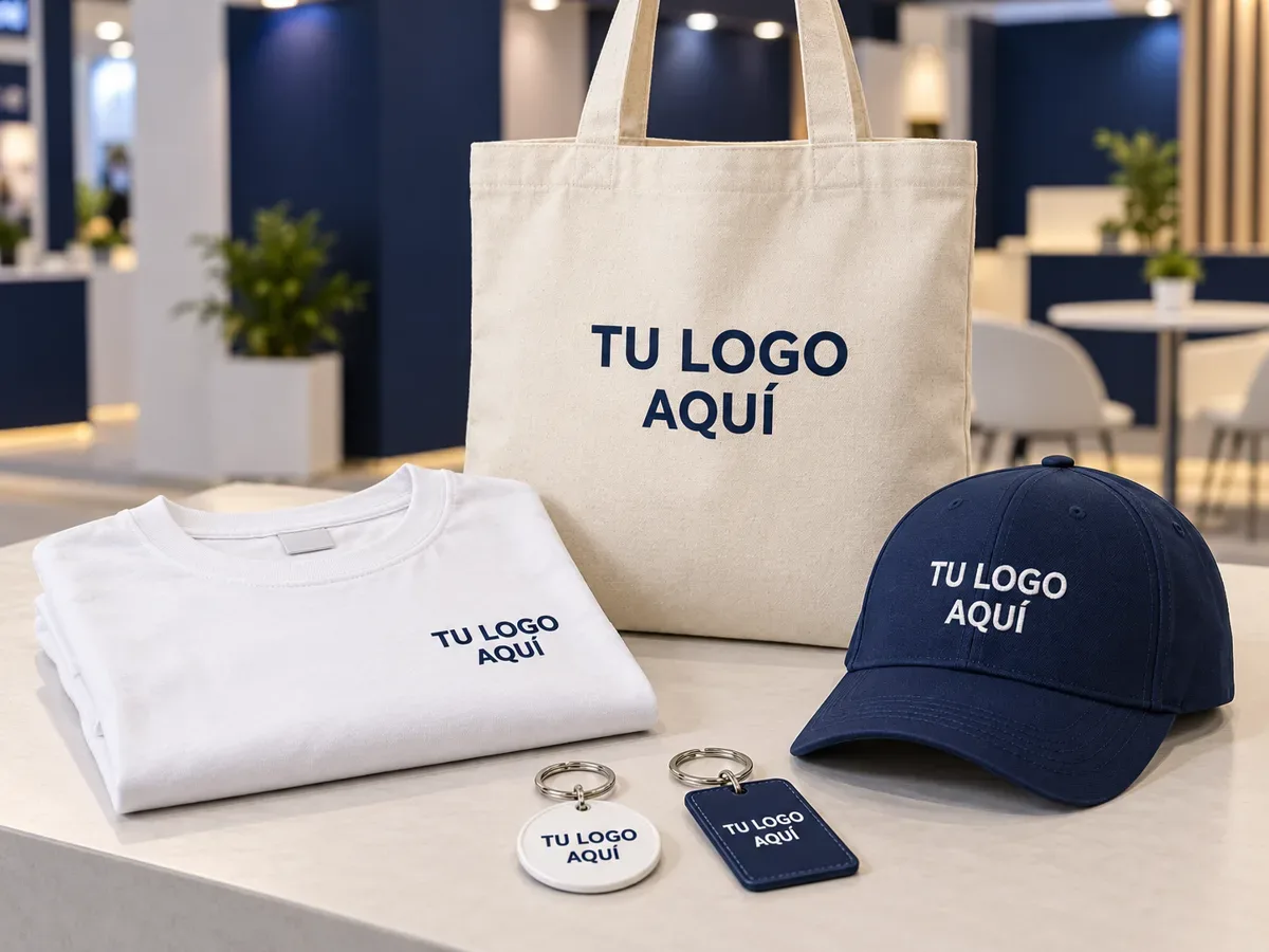 Merchandising para eventos: polos y gorras para el equipo del stand, artículos para repartir a los asistentes, planificación según la fecha de tu evento — productos personalizados con tu logo