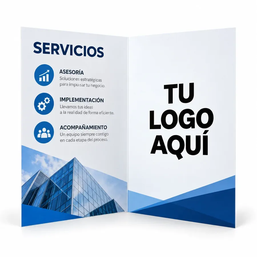 Díptico personalizado con logo — NH Creativo