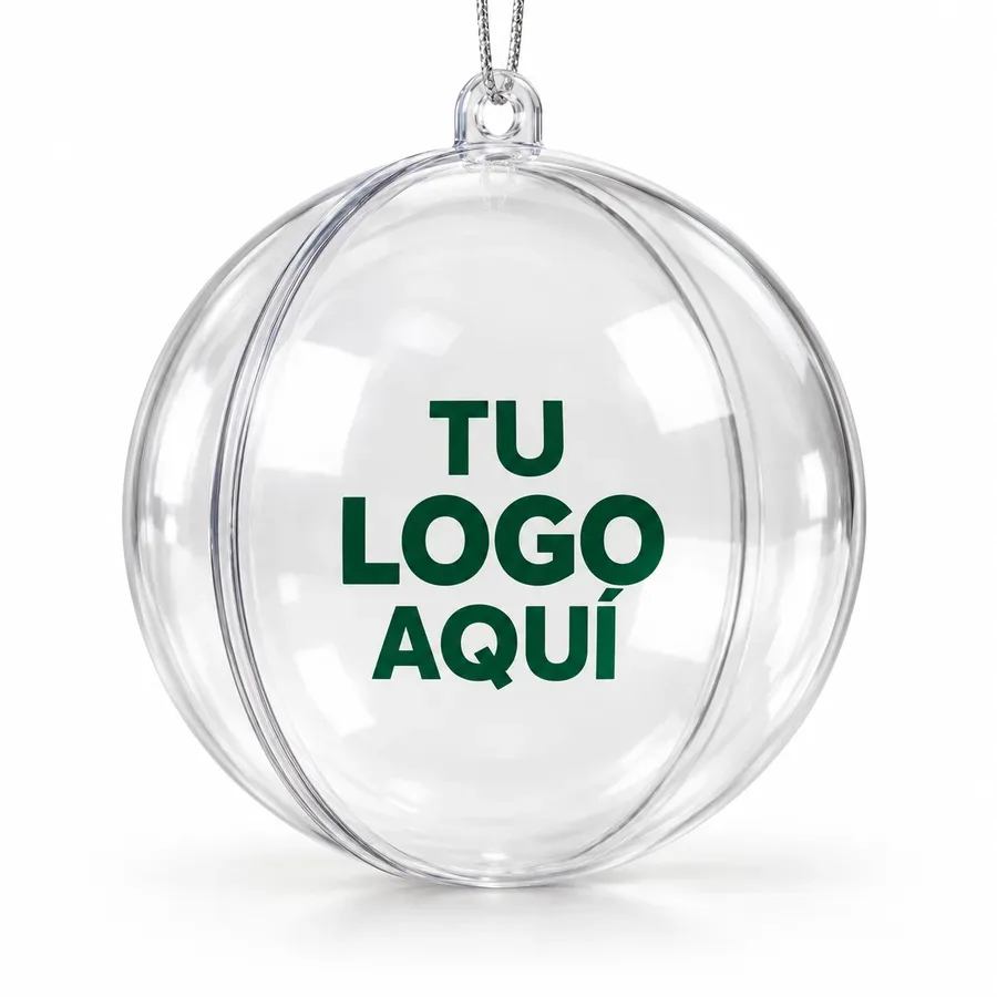 Esferas navideñas acrílicas personalizadas con logo — NH Creativo