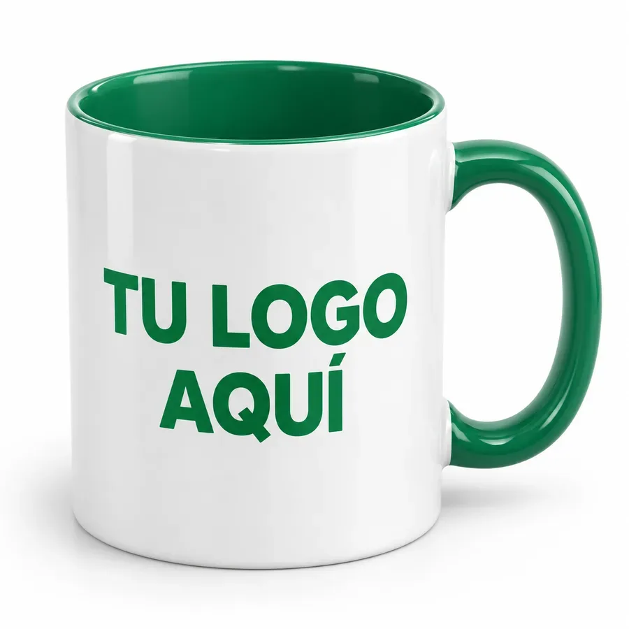 Taza 11 oz con interior y asa de color con logo — NH Creativo