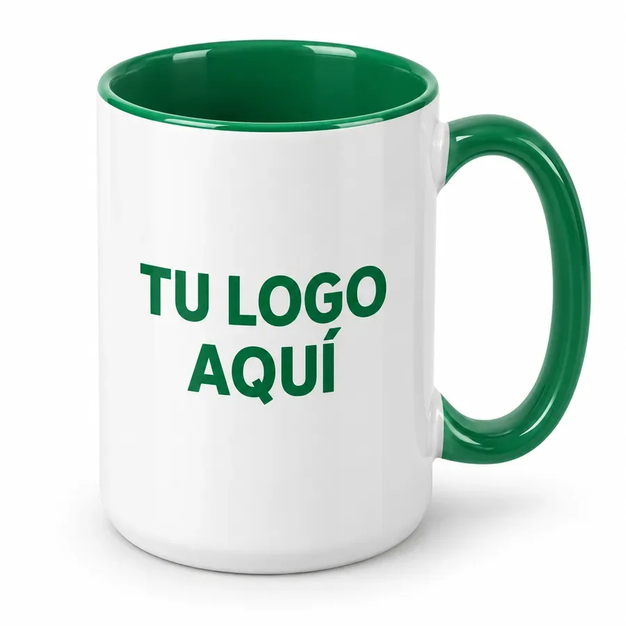 Taza 15 oz con interior y asa de color con logo — NH Creativo