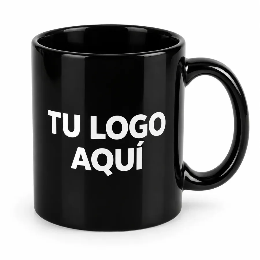 Taza full negro 11 oz con logo — NH Creativo