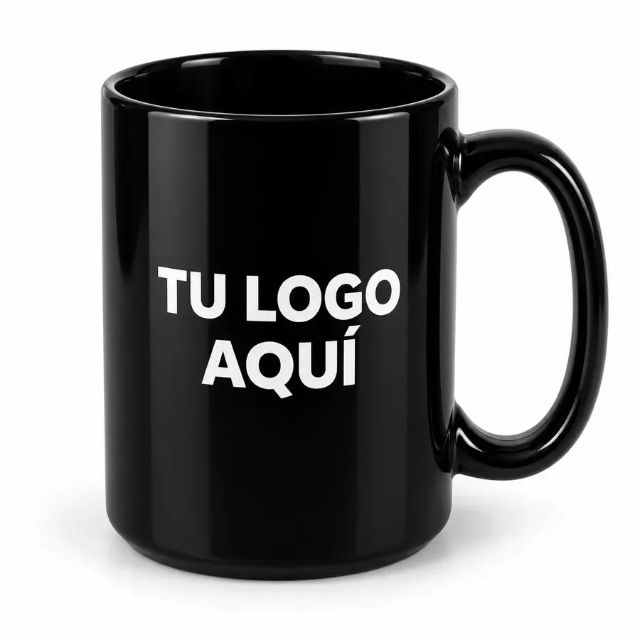 Taza full negro 15 oz con logo — NH Creativo
