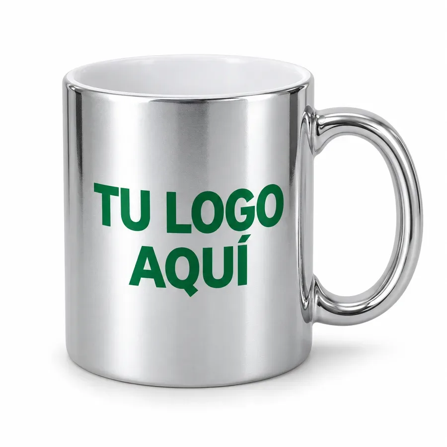Taza metalizada 11 oz con logo — NH Creativo